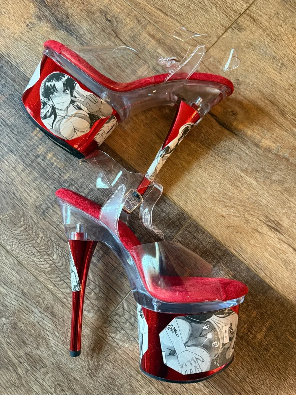 Stripper Exotic Dancer Pole Sexy Anime Hentai Pleaser Heels New Size 8 Custom